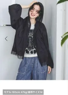 新品タグ付き‼️ニコアンド　レーストリムフーディシャツ　Mのサムネイル