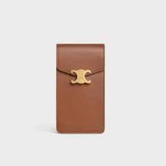 CELINE セリーヌ　 バーティカル　モバイルポーチ/シャイニーカーフスキン