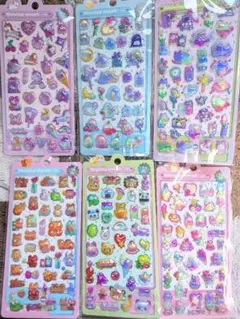 ぷくぷくシール 立体シール 6シートセット