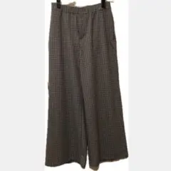 M ユニクロ シー UNIQLO C イージーワイドパンツ グレー チェック柄
