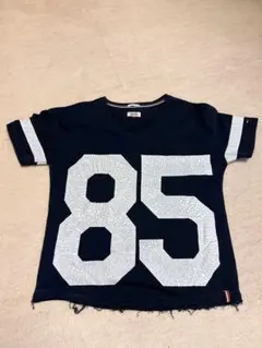 HILFIGER ネイビー 85プリント Tシャツ M
