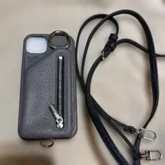 ajew iPhone15 plus スマホショルダーケースジップポケット付
