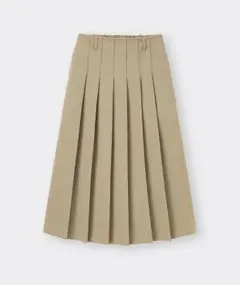 GU プリーツAラインミディスカート ベージュ XLサイズ