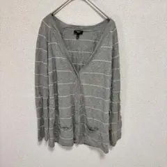 Talbots タルボット グレー ストライプ カーディガン Mのサムネイル