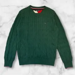 TOMMY トミーヒルフィガー ケーブルニットセーター ワンポイントロゴ