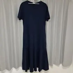 ☆あや様専用☆GU　レディース裾フレア　ロングワンピース紺色