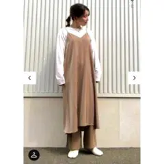 GU✨️サテンキャミソールワンピース キャミワンピ ロング丈 ブラウン Sサイズ