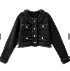 フリンジショート丈ニットカーディガン　dr482 grl