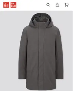 ユニクロ ハイブリッドダウンコート グレー