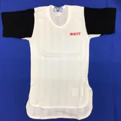 ZETT 半袖U首　ジュニア　130㎝　白×黒