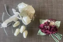 コサージュ 　薔薇 2点セット　 卒業式／入学式／結婚式／発表会