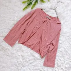 美品 ザラ ZARA BASIC カーディガン ピンク ショート丈 L 薄手のサムネイル