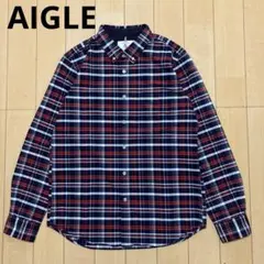 AIGLE エーグル　長袖シャツ　ボタンダウン　チェック　Mサイズ