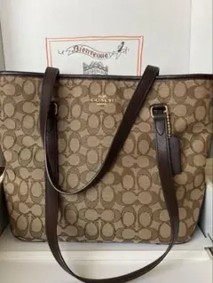 COACH コーチ シグネチャー キャンバストートバッグ ショルダーバッグ