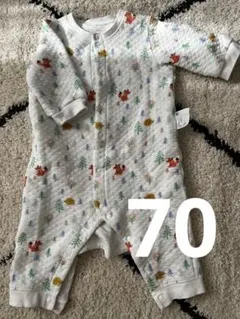 ユニクロ 動物柄ロンパース（キルティング） 70