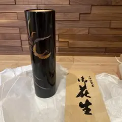 逸品】 輪島塗「慶塚」作 竹雀蒔絵 金彩 丸筒花瓶 高級漆芸 伝統工芸