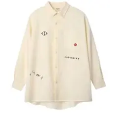 新品未開封　YORUSHIKA ヨルシカ 刺繍入り ロングシャツ アイボリー ヨルシカ 一人称 ロングシャツ アイボリー Lサイズ - メルカリ