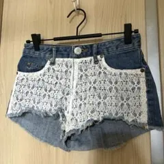 ラグナムーン　ショートパンツ　デニム　レース　フリンジのサムネイル