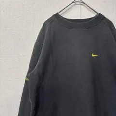 ナイキ　スウェット　ロゴ　刺繍　ブラック　アメリカ古着　 S 4070