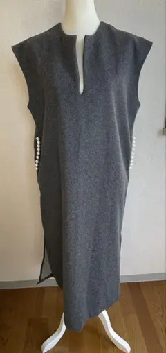 【新品】DeuxAmour ＊メルトンタッチ＊ポケットパール付ワンピー ス＊F