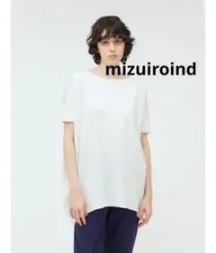 mizuiroind ミズイロインド ボートネックコクーンプルオーバー 白のサムネイル