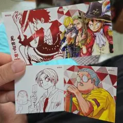 なつコミ　ダブルステッカー　ワンピース　サカモトデイズ　ノベルティ