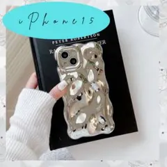 iPhone15 キラキラ でこぼこ ケース 韓国 可愛い 流行 人気 オシャレ