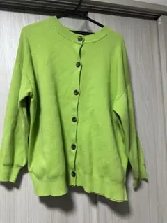 LOWRYSFARM ライムグリーン カーディガン F