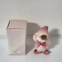 妖精バンク ピンク 陶器製 貯金箱 花束 レトロ インテリア 箱付き