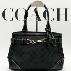 ⭐️良品⭐COACH コーチ ハンドバッグ シグネチャー 8K06 ブラック