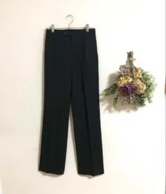 【良品】COMME CA スラックス　パンツ　センタープレス　黒　b934