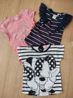 ディズニーミニーマウス他　半袖　トップス　女の子　3点セット売り