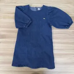 プティマイン　デニム 七分袖 ワンピース