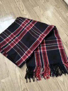 【ゴールデンウィーク限定値下げ】WEGO チェック柄マフラー ネイビー レッド