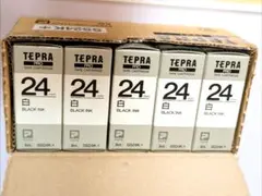 TEPRA PRO テープカートリッジ 24mm 白 BLACK INK 5個