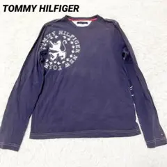 TOMMY HILFIGER 長袖　ロンT ネイビー　ロゴ刺繍　Lサイズのサムネイル