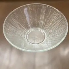 ガラス製ストライプ模様浅型ボウル