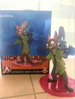 美品 Happyくじ A賞 ニック ジュディ セルフィーフィギュア ズートピア