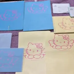 キティ　レターセット クエスティーナ　ブルー　イエロー まとめ売り 中古