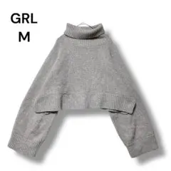 グレイル　ニット　セーター　ハイネック　Ｍ　ショート丈　ライトブラウン