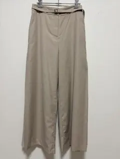 NATURAL BEAUTY BASICプリーツ入 ワイドパンツ　ベージュM