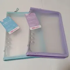 6リングファイル★A5 【ブルー·パープル　セット】★人気★かわいい★