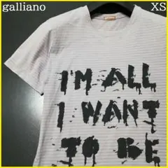 ガリアーノ GALLIANO カットソー イタリア製 XS パープル ボーダーのサムネイル