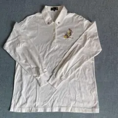DAKS花柄刺繍　長袖ポロシャツ L