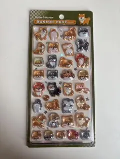 ボンボンドロップシール 和柄 柴犬