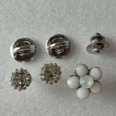 花型、クリスタル ピンブローチ3個セット