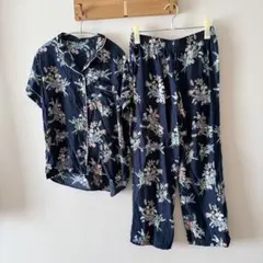 KEITA MARUYAMA×GU 花柄 パジャマ セットアップ ネイビー 美品のサムネイル