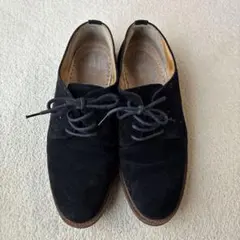 黒 スエード レースアップシューズ　メンズ25cm