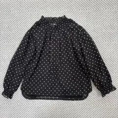 GLOBAL WORK ドット柄　キッズ　長袖ブラウス L