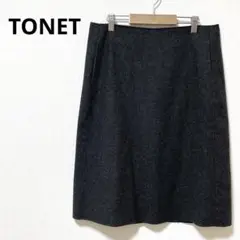 TONET タイトスカート 秋冬用 イタリア製 毛 カシミヤ 膝丈